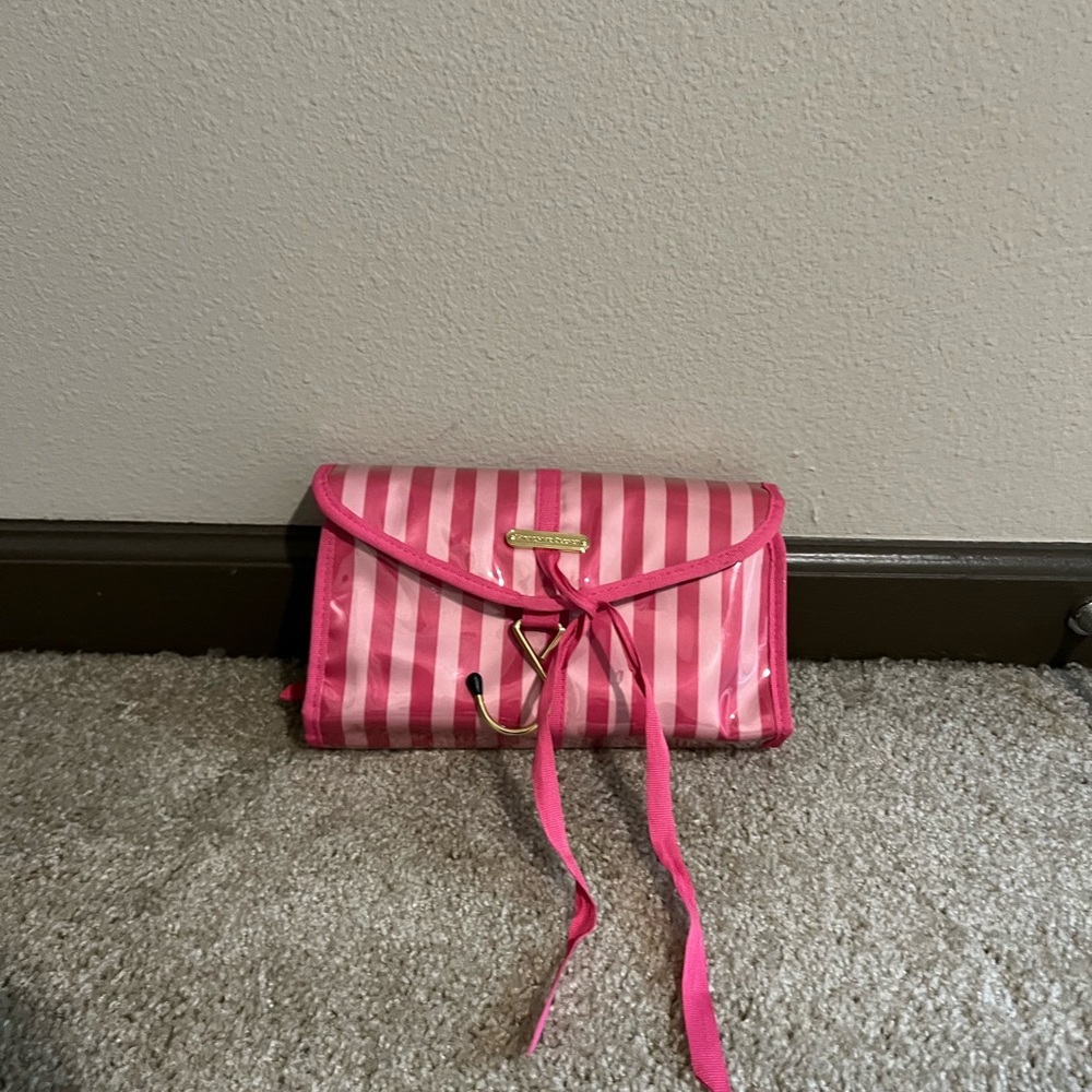 Victoria's Secret Pink Striped Cosmetic Case